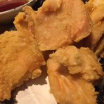 焼鳥 酉たけ - 塩唐揚げは特製ポン酢でいただきます