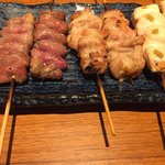 焼鳥 酉たけ - お約束のハツ　はらみ　ささみ