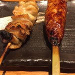 焼鳥 酉たけ - 皮は塩　つくねはタレですね