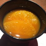 天ぷら 元吉 - ミカンと人参のゼリー