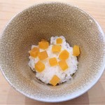味 ふくしま - 『カラスミの飯蒸し』～!! カラスミと飯蒸しを絡めるとちょうど良い塩加減でうまっ～♪(*￣∇￣)ﾉ