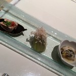 鮨 なかや - あんきも、なすと南瓜、つぶ貝