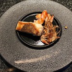 鉄板DINING集 - 車海老と真鯛の鉄板焼き 藻塩とすだちを添えて