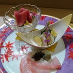 彩懐石 わらび高砂 - 金目、ホタテ、和歌山の鮪