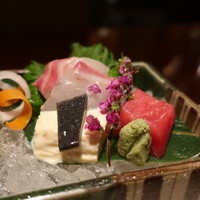 京懐石 美濃吉 そごう横浜店 - 本鮪、刺身湯葉、真鯛の刺身盛合せアップ