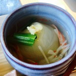 カフェ笑夢 - カブの蟹あんかけ  あんかけの塩加減がグッド！