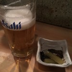 盃屋かづち - お通しは、ふきの煮物・ニシンの煮付け