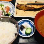 食彩 かどた - 銀むつ漬け焼き定食（刺身つきのよくばり定食）