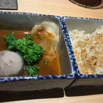 銀座 盡 - 菜の花・百合根・子芋・車海老の頭のソース