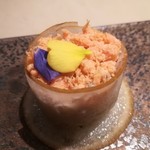 厨翠山   - 秋の香   滋味しみじみと。ずわい蟹と和梨のさらだ仕立て   色々なきのこの茶碗蒸し  
      塩(ゲランドエキストラファン)