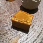 厨翠山   - 鰊のまりね あん肝ぽん酢寄せ 菊花  春菊のおひたし むかご真丈 ぱるみびゃーの掛け
      塩(五代庵  梅塩)