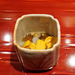 銀座 しのはら - 雲丹とかぶらとナメコの酢の物