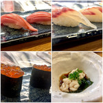 すし処 握り一心 - 中トロ、真鯛、塩いくら、白子