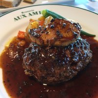 ブラッスリーオザミ 東京スカイツリータウン･ソラマチ店 - エゾシカのハンバーグとフォアグラのポワレ トリュフソースのロッシーニ風