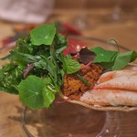 やまぐち - せこ蟹とハーブのサラダ。