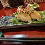 山海里 清ぼう - 今日のお通し　スズキの握り寿司