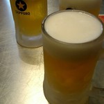 Youshoku Ichiba Shimadaya - 生ビールで乾杯です‼お昼は半額とお得♪