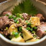 彩波 - 2017.12 上州豚ハラミとアボカドのわさび醤油あえ（680円）