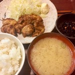 庄や - 鶏唐揚げ定食600円