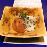 野嵯和 - ふぐのたたきにしらこバター、ポン酢のジュレ