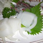 呑舟 - 本日のお刺身から（ちょっと箸つけてます）