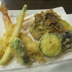 手打ち蕎麦 湖庵 - さくさく天ぷら～。見た目も綺麗