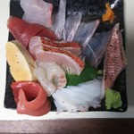 海さくら - １２月１６日の日替り定食の刺身盛り。