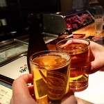 魚河岸 宮武 - キリンラガー瓶で乾杯♪
