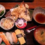 寿司 築地日本海 - 天ぷら・握り寿司定食