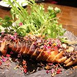 久遠の空 - モチアブラのグリル カカオニブ パクチー エンダイブ 