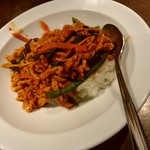 上海華龍 - 【2017.12.20(水)】本日のランチ②(担々麺＆豚肉の細切り炒め丼)900円の豚肉の細切り炒め丼