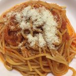 ガスト - トマトソーススパゲッティ(*´ω`*)パルメザンチーズ