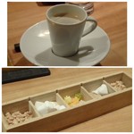 東 - ◆ドリンクは選べますので「珈琲」を。 お砂糖が可愛らしいこと。金平糖も入っていたので頂きました。