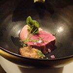 東 - ◆上陽和牛フイレ・・火入れが絶妙ですね。柔らかく美味しい。