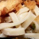 肉つけうどん うつけ - 麺は平打ち、太麺