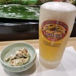 量平寿司 - 生ビールとお通し