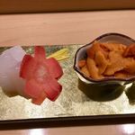 旬菜 おぐら家 - あおりいか・塩水うに