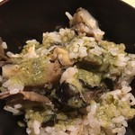 旬菜 おぐら家 - 鳴門産黒あわびとあおさのりの炊込みご飯