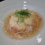 ズワイガニ 湯葉 山芋揚げ 餡かけ