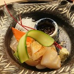 懐石料理 桝田 - 伊勢エビとホタテ イクラの醤油漬け