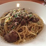 パスタ（合挽きミンチと香味野菜のスパゲティ）