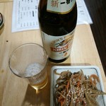 炭火焼き鳥 鶴川 - ビールとキンピラ
