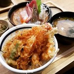 築地食堂 源ちゃん - 築地天丼とお刺身盛りセット‼