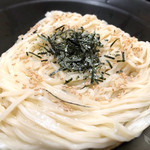 Nishiya - 肉つけうどん（ラー油味）冷たい細うどん