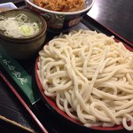 Minatoan - かき揚げ丼セット うどん大盛り 850円