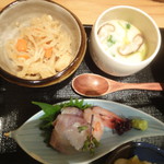 お刺身、小鉢、茶碗蒸し