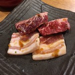 個室焼肉匠 - コースのたれハラミ、カフェオレ豚 2人前