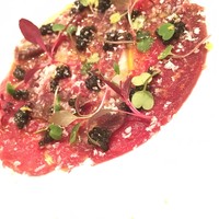TATEOKA TAKESHI - 足寄桜肉のカルパッチョ キャビアとパルメザンチーズ