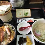 食事処 春日 - 春日かつ丼ハーフ膳＝９０８円 税込