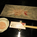 バク刺(かわはぎのお造り)　税別1600円　(2017.12)